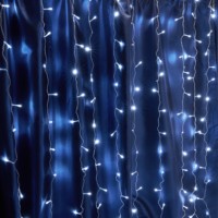 Светодиодная гирлянда Feron CL18 занавес 1,5*1,5м + 3м 230V 5000К c питанием от сети эффектом стробов прозрачный шнур