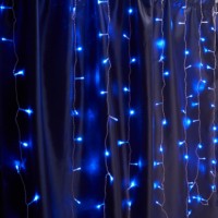 Светодиодная гирлянда Feron CL21 занавес статичная 3*2м + 3м 230V синий c питанием от сети прозрачный шнур