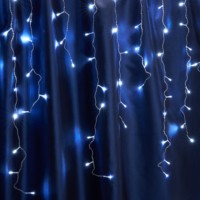 Светодиодная гирлянда Feron CL22 бахрома 4,5м*0,8м + 3м 230V 5000К c питанием от сети,эффектом стробов прозрачный шнур
