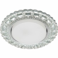 Светильник встраиваемый с белой LED подсветкой Feron CD4045 потолочный GX53 без лампы прозрачный хром