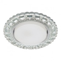 Светильник встраиваемый с белой LED подсветкой Feron CD4045 потолочный GX53 без лампы прозрачный хром