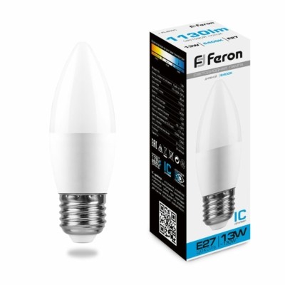 Лампа СДЛ Feron LB-970 Свеча E27 13W 6400K