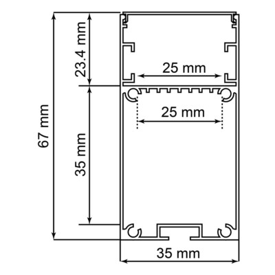 Профиль алюминиевый накладной/подвесной с отсеком для БП серебро CAB267 — изображение 6