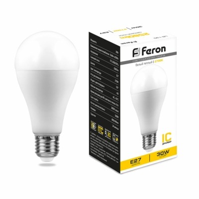Лампа СДЛ Feron LB-130 Шар E27 30W 2700K — изображение 2