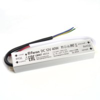 Трансформатор электронный для светодиодной ленты 40W 12V IP67 (драйвер) LB007