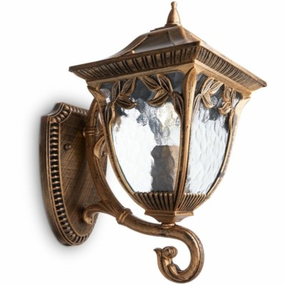 Светильник садово-парковый Feron PL4071 четырехгранный на стену вверх 60Вт E27 230В черное золото