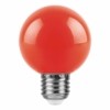 Лампа СДЛ Feron LB-371 Шар E27 3W красный