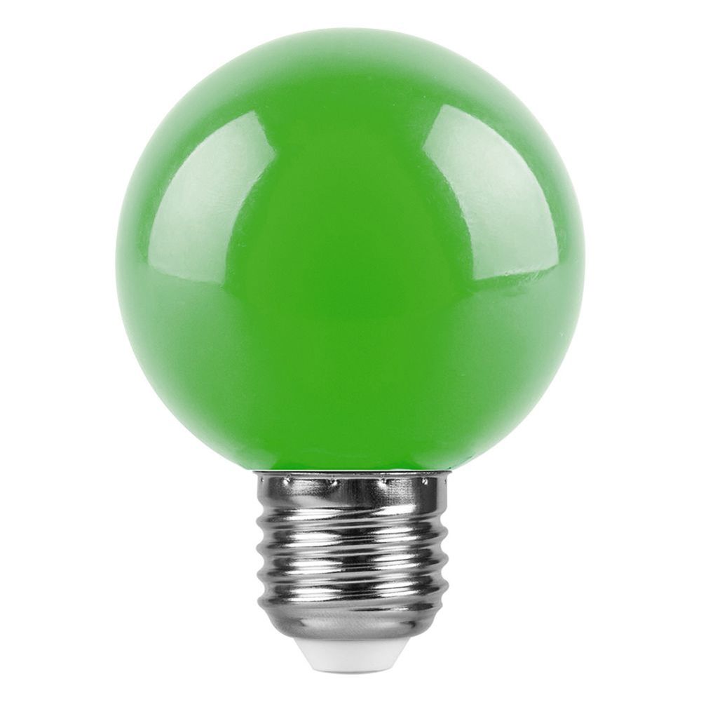 Лампа СДЛ Feron LB-371 Шар E27 3W зеленый — изображение 2