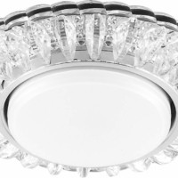 Светильник встраиваемый с белой LED подсветкой Feron CD4026 потолочный GX53 без лампы прозрачный