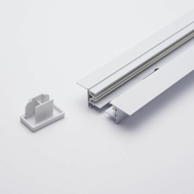 Шинопровод встраиваемый для трековых однофазных светильников белый 1м в наборе токоввод заглушка крепление CAB1004