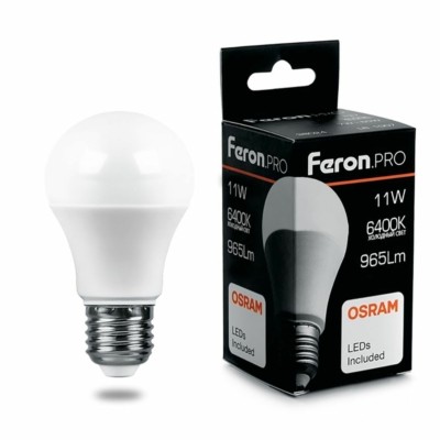 Лампа СДЛ Feron.PRO LB-1011 Шар E27 11W 6400K