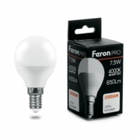 Лампа СДЛ Feron.PRO LB-1407 Шарик E14 7.5W 4000K