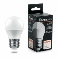 Лампа СДЛ Feron.PRO LB-1407 Шарик E27 7.5W 2700K