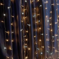Светодиодная гирлянда Feron CL24 занавес 3*3м + 3м 230V 2700К ,c питанием от сети эффектом стробов прозрачный шнур