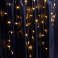 Светодиодная гирлянда Feron CL22 бахрома статичная 4,5м*0,8м + 3м 230V желтый c питанием от сети прозрачный шнур