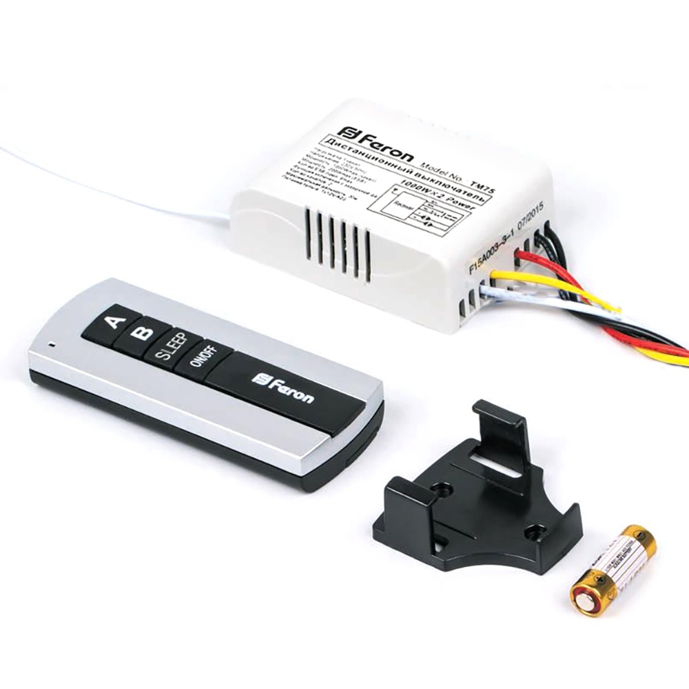 Выключатель дистанционный 230V 1000W 2-хканальный 30м с пультом управления TM75 — изображение 3