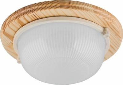 Светильник накладной IP54 220В 60Вт Е27 дерево клен круг НБО 03-60-011