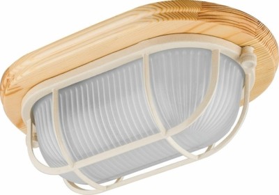 Светильник накладной IP54 220В 60Вт Е27 дерево клен овал с решеткой НБО 04-60-012