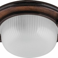 Светильник накладной IP54 220В 60Вт Е27 дерево,орех круг НБО 03-60-021