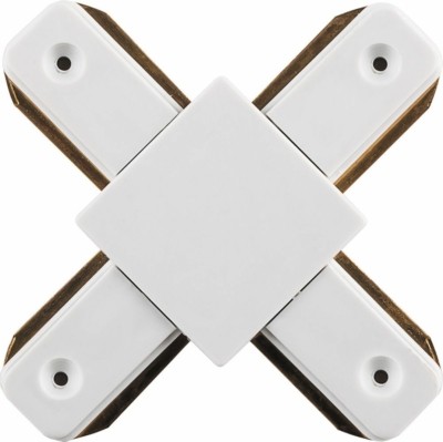 Коннектор Х-образный однофазный для шинопровода белый LD1002