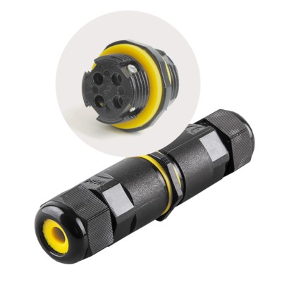 Коннектор кабельный 3-контактный водонепроницаемый чёрный Feron LD519