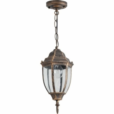 Светильник садово-парковый Feron PL6005 шестигранный на цепочке 60Вт E27 230В черное золото