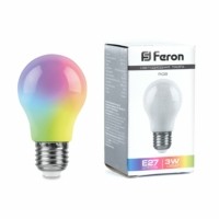 Лампа СДЛ Feron LB-375 E27 3W матовый RGB плавная сменая цвета