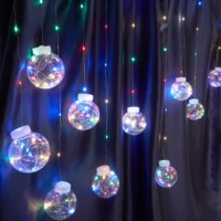 Светодиодная гирлянда Feron CL592 бахрома с шариками статичная 3*0,8м+ 2м мульти USB прозрачный шнур