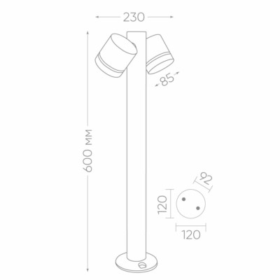 Светильник садово-парковый Feron DH1006 столб 2xGX53 230В черный — изображение 2