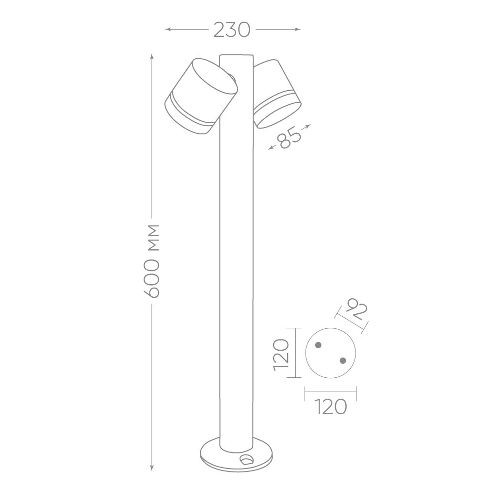 Светильник садово-парковый Feron DH1006 столб 2xGX53 230В черный — изображение 2