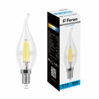 Лампа СДЛ Feron LB-74 Свеча на ветру E14 9W 6400K