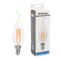 Лампа СДЛ Feron LB-718 Свеча на ветру E14 15W 6400K