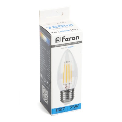 Лампа СДЛ Feron LB-66 Свеча E27 7W 6400K — изображение 2