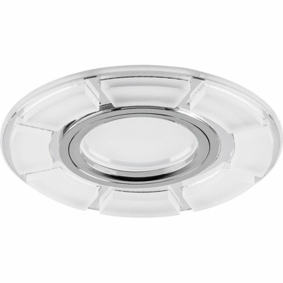 Светильник встраиваемый с LED подсветкой Feron CD993 потолочный MR16 G5.3 белый матовый хром