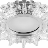 Светильник встраиваемый с белой LED подсветкой Feron CD910 потолочный MR16 G5.3 прозрачный