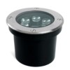 Светильник светодиодный тротуарный (грунтовый) Feron SP2802 6W AC12-24V низковольтный 4000К металлик D120*H90mm вн.диаметр: 90m IP67