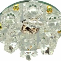 Светильник встраиваемый с разноцветной LED подсветкой Feron 1540 JCD9 прозрачно-желтый