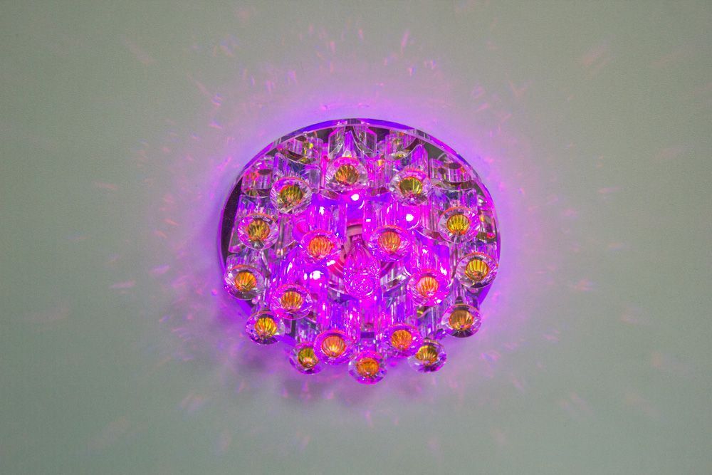 Светильник встраиваемый с разноцветной LED подсветкой Feron 1550 JCD9 прозрачно-коричневый — изображение 2
