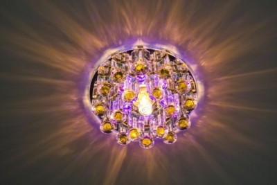 Светильник встраиваемый с разноцветной LED подсветкой Feron 1550 JCD9 прозрачно-коричневый — изображение 3