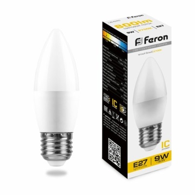 Лампа СДЛ Feron LB-570 Свеча E27 9W 2700K