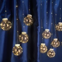 Светодиодная гирлянда Feron CL592 бахрома с шариками статичная 3*0,8м+ 2м 2700К USB прозрачный шнур