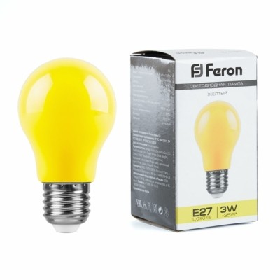 Лампа СДЛ Feron LB-375 E27 3W желтый
