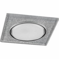 Светильник встраиваемый с белой LED подсветкой Feron CD4040 потолочный GX53 без лампы серебро хром