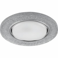 Светильник встраиваемый с белой LED подсветкой Feron CD4041 потолочный GX53 без лампы серебро хром