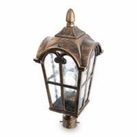 Светильник садово-парковый Feron PL104 четырехгранный на столб 60Вт 230В E27 черное золото