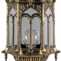 Светильник садово-парковый Feron PL115 шестигранный на постамент 60Вт 230В E27 черное золото