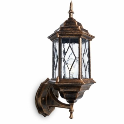 Светильник садово-парковый Feron PL121 шестигранный на стену вверх 60Вт E27 230V,черное золото