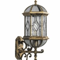 Светильник садово-парковый Feron PL130 шестигранный на стену вверх 60Вт E27 230В черное золото