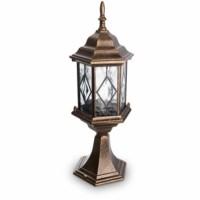 Светильник садово-парковый Feron PL124 шестигранный на постамент 60Вт E27 230В черное золото