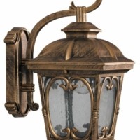 Светильник садово-парковый Feron PL139 четырехгранный на стену вниз 100Вт 230В E27 черное золото